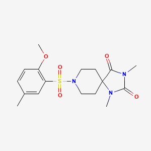 molecular formula C17H23N3O5S B6557518 8-(2-methoxy-5-methylbenzenesulfonyl)-1,3-dimethyl-1,3,8-triazaspiro[4.5]decane-2,4-dione CAS No. 1040673-67-3