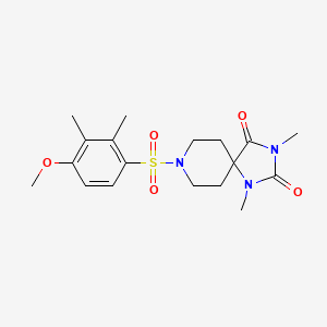 molecular formula C18H25N3O5S B6557523 8-(4-methoxy-2,3-dimethylbenzenesulfonyl)-1,3-dimethyl-1,3,8-triazaspiro[4.5]decane-2,4-dione CAS No. 1040673-83-3