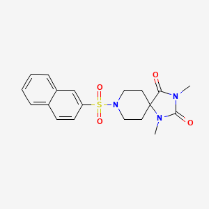 molecular formula C19H21N3O4S B6557529 1,3-dimethyl-8-(naphthalene-2-sulfonyl)-1,3,8-triazaspiro[4.5]decane-2,4-dione CAS No. 1040673-51-5