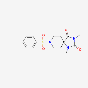 molecular formula C19H27N3O4S B6557532 8-(4-tert-butylbenzenesulfonyl)-1,3-dimethyl-1,3,8-triazaspiro[4.5]decane-2,4-dione CAS No. 1040673-91-3