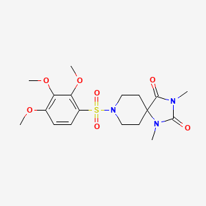 molecular formula C18H25N3O7S B6557535 1,3-dimethyl-8-(2,3,4-trimethoxybenzenesulfonyl)-1,3,8-triazaspiro[4.5]decane-2,4-dione CAS No. 1040674-23-4