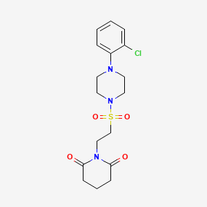 molecular formula C17H22ClN3O4S B6557541 1-(2-{[4-(2-chlorophenyl)piperazin-1-yl]sulfonyl}ethyl)piperidine-2,6-dione CAS No. 1040674-55-2
