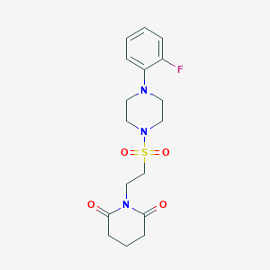 molecular formula C17H22FN3O4S B6557545 1-(2-{[4-(2-fluorophenyl)piperazin-1-yl]sulfonyl}ethyl)piperidine-2,6-dione CAS No. 1040674-63-2