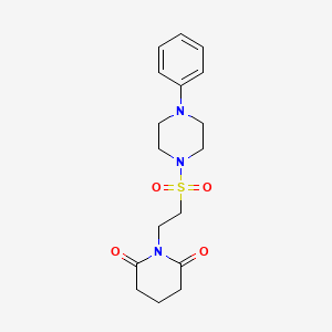 molecular formula C17H23N3O4S B6557550 1-{2-[(4-phenylpiperazin-1-yl)sulfonyl]ethyl}piperidine-2,6-dione CAS No. 1040674-39-2