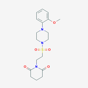 molecular formula C18H25N3O5S B6557556 1-(2-{[4-(2-methoxyphenyl)piperazin-1-yl]sulfonyl}ethyl)piperidine-2,6-dione CAS No. 1040674-71-2