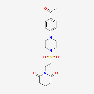 molecular formula C19H25N3O5S B6557561 1-(2-{[4-(4-acetylphenyl)piperazin-1-yl]sulfonyl}ethyl)piperidine-2,6-dione CAS No. 1040674-86-9