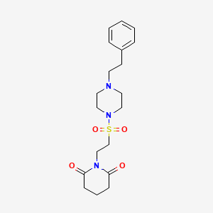 molecular formula C19H27N3O4S B6557568 1-(2-{[4-(2-phenylethyl)piperazin-1-yl]sulfonyl}ethyl)piperidine-2,6-dione CAS No. 1040675-00-0