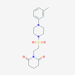 molecular formula C18H25N3O4S B6557569 1-(2-{[4-(3-methylphenyl)piperazin-1-yl]sulfonyl}ethyl)piperidine-2,6-dione CAS No. 1040675-07-7