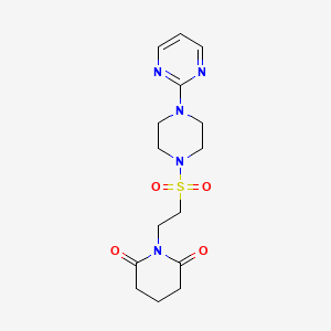 molecular formula C15H21N5O4S B6557574 1-(2-{[4-(pyrimidin-2-yl)piperazin-1-yl]sulfonyl}ethyl)piperidine-2,6-dione CAS No. 1040675-21-5