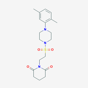 molecular formula C19H27N3O4S B6557588 1-(2-{[4-(2,5-dimethylphenyl)piperazin-1-yl]sulfonyl}ethyl)piperidine-2,6-dione CAS No. 1040675-29-3