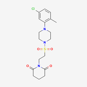 molecular formula C18H24ClN3O4S B6557593 1-(2-{[4-(5-chloro-2-methylphenyl)piperazin-1-yl]sulfonyl}ethyl)piperidine-2,6-dione CAS No. 1040675-41-9