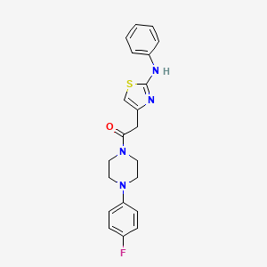 molecular formula C21H21FN4OS B6557613 1-[4-(4-fluorophenyl)piperazin-1-yl]-2-[2-(phenylamino)-1,3-thiazol-4-yl]ethan-1-one CAS No. 1040675-76-0