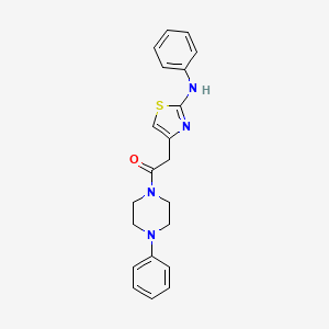 molecular formula C21H22N4OS B6557616 2-[2-(phenylamino)-1,3-thiazol-4-yl]-1-(4-phenylpiperazin-1-yl)ethan-1-one CAS No. 1040675-62-4