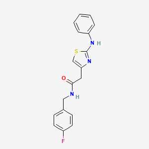 molecular formula C18H16FN3OS B6557624 N-[(4-fluorophenyl)methyl]-2-[2-(phenylamino)-1,3-thiazol-4-yl]acetamide CAS No. 1040676-04-7