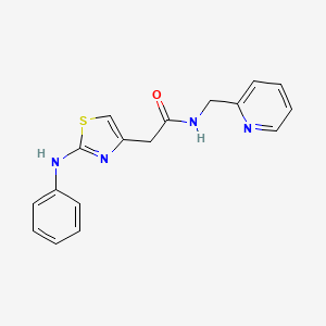 molecular formula C17H16N4OS B6557639 2-[2-(phenylamino)-1,3-thiazol-4-yl]-N-[(pyridin-2-yl)methyl]acetamide CAS No. 1040676-25-2