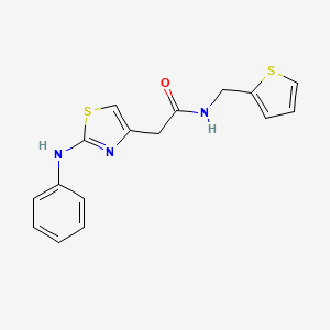 molecular formula C16H15N3OS2 B6557646 2-[2-(phenylamino)-1,3-thiazol-4-yl]-N-[(thiophen-2-yl)methyl]acetamide CAS No. 1040676-39-8