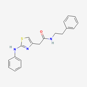 molecular formula C19H19N3OS B6557649 2-[2-(phenylamino)-1,3-thiazol-4-yl]-N-(2-phenylethyl)acetamide CAS No. 1040676-45-6