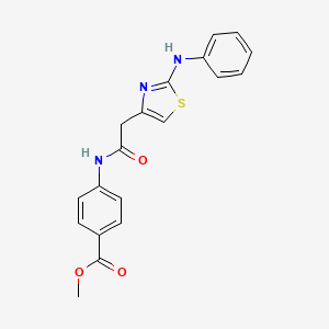 molecular formula C19H17N3O3S B6557672 methyl 4-{2-[2-(phenylamino)-1,3-thiazol-4-yl]acetamido}benzoate CAS No. 1040676-69-4