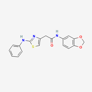 molecular formula C18H15N3O3S B6557676 N-(2H-1,3-benzodioxol-5-yl)-2-[2-(phenylamino)-1,3-thiazol-4-yl]acetamide CAS No. 1040676-75-2