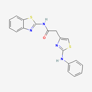 molecular formula C18H14N4OS2 B6557687 N-(1,3-benzothiazol-2-yl)-2-[2-(phenylamino)-1,3-thiazol-4-yl]acetamide CAS No. 1040676-99-0