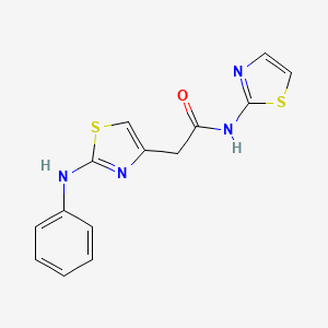 molecular formula C14H12N4OS2 B6557691 2-[2-(phenylamino)-1,3-thiazol-4-yl]-N-(1,3-thiazol-2-yl)acetamide CAS No. 1040676-93-4