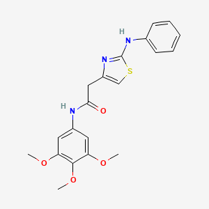 molecular formula C20H21N3O4S B6557693 2-[2-(phenylamino)-1,3-thiazol-4-yl]-N-(3,4,5-trimethoxyphenyl)acetamide CAS No. 1040677-15-3