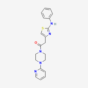 molecular formula C20H21N5OS B6557694 2-[2-(phenylamino)-1,3-thiazol-4-yl]-1-[4-(pyridin-2-yl)piperazin-1-yl]ethan-1-one CAS No. 1040677-29-9
