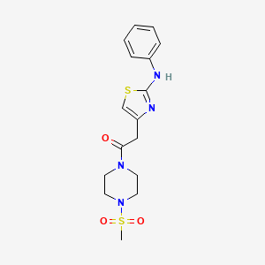 molecular formula C16H20N4O3S2 B6557703 1-(4-methanesulfonylpiperazin-1-yl)-2-[2-(phenylamino)-1,3-thiazol-4-yl]ethan-1-one CAS No. 1040677-39-1