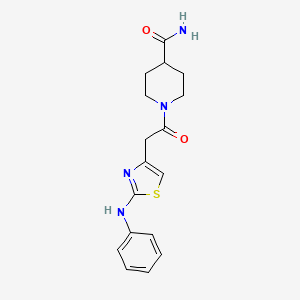 molecular formula C17H20N4O2S B6557707 1-{2-[2-(phenylamino)-1,3-thiazol-4-yl]acetyl}piperidine-4-carboxamide CAS No. 1040677-43-7