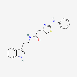 molecular formula C21H20N4OS B6557716 N-[2-(1H-indol-3-yl)ethyl]-2-[2-(phenylamino)-1,3-thiazol-4-yl]acetamide CAS No. 1040677-51-7