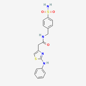 2-[2-(phenylamino)-1,3-thiazol-4-yl]-N-[(4-sulfamoylphenyl)methyl]acetamide