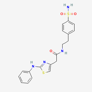 molecular formula C19H20N4O3S2 B6557724 2-[2-(phenylamino)-1,3-thiazol-4-yl]-N-[2-(4-sulfamoylphenyl)ethyl]acetamide CAS No. 1040677-47-1