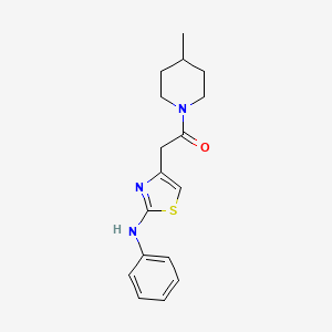 molecular formula C17H21N3OS B6557731 1-(4-methylpiperidin-1-yl)-2-[2-(phenylamino)-1,3-thiazol-4-yl]ethan-1-one CAS No. 1040677-59-5