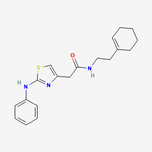 molecular formula C19H23N3OS B6557744 N-[2-(cyclohex-1-en-1-yl)ethyl]-2-[2-(phenylamino)-1,3-thiazol-4-yl]acetamide CAS No. 1040677-76-6