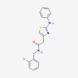 molecular formula C18H16ClN3OS B6557752 N-[(2-chlorophenyl)methyl]-2-[2-(phenylamino)-1,3-thiazol-4-yl]acetamide CAS No. 1040677-81-3