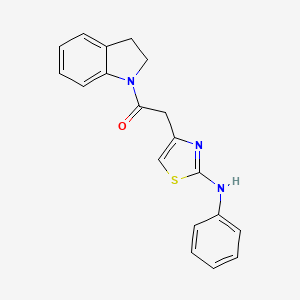 molecular formula C19H17N3OS B6557779 1-(2,3-dihydro-1H-indol-1-yl)-2-[2-(phenylamino)-1,3-thiazol-4-yl]ethan-1-one CAS No. 1040678-06-5