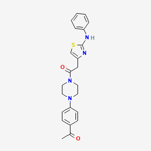 molecular formula C23H24N4O2S B6557811 1-[4-(4-acetylphenyl)piperazin-1-yl]-2-[2-(phenylamino)-1,3-thiazol-4-yl]ethan-1-one CAS No. 1040649-54-4