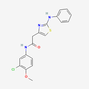 molecular formula C18H16ClN3O2S B6557817 N-(3-chloro-4-methoxyphenyl)-2-[2-(phenylamino)-1,3-thiazol-4-yl]acetamide CAS No. 1040649-49-7