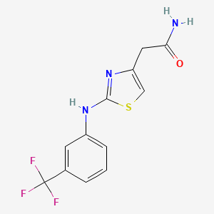 molecular formula C12H10F3N3OS B6557858 2-(2-{[3-(trifluoromethyl)phenyl]amino}-1,3-thiazol-4-yl)acetamide CAS No. 1040649-98-6