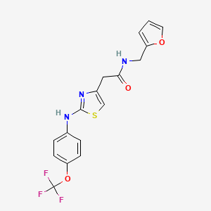 molecular formula C17H14F3N3O3S B6557902 N-[(furan-2-yl)methyl]-2-(2-{[4-(trifluoromethoxy)phenyl]amino}-1,3-thiazol-4-yl)acetamide CAS No. 1040650-61-0