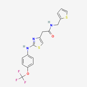 N-[(thiophen-2-yl)methyl]-2-(2-{[4-(trifluoromethoxy)phenyl]amino}-1,3-thiazol-4-yl)acetamide