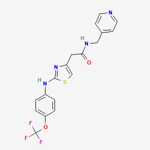 molecular formula C18H15F3N4O2S B6557910 N-[(pyridin-4-yl)methyl]-2-(2-{[4-(trifluoromethoxy)phenyl]amino}-1,3-thiazol-4-yl)acetamide CAS No. 1040650-90-5