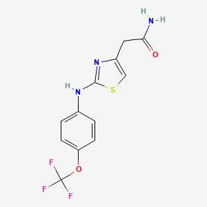 molecular formula C12H10F3N3O2S B6557918 2-(2-{[4-(trifluoromethoxy)phenyl]amino}-1,3-thiazol-4-yl)acetamide CAS No. 1040651-04-4