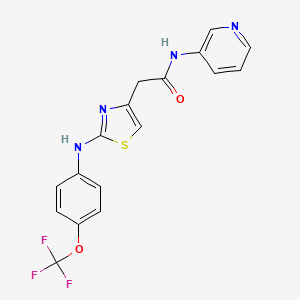 molecular formula C17H13F3N4O2S B6557920 N-(pyridin-3-yl)-2-(2-{[4-(trifluoromethoxy)phenyl]amino}-1,3-thiazol-4-yl)acetamide CAS No. 1040650-75-6