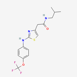 molecular formula C16H18F3N3O2S B6557926 N-(2-methylpropyl)-2-(2-{[4-(trifluoromethoxy)phenyl]amino}-1,3-thiazol-4-yl)acetamide CAS No. 1040651-18-0