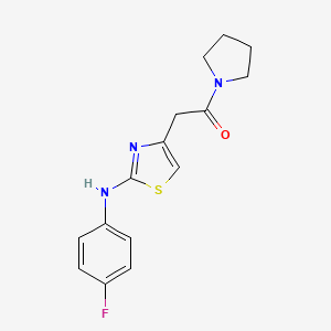molecular formula C15H16FN3OS B6557941 2-{2-[(4-fluorophenyl)amino]-1,3-thiazol-4-yl}-1-(pyrrolidin-1-yl)ethan-1-one CAS No. 1040651-32-8