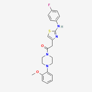 molecular formula C22H23FN4O2S B6557949 2-{2-[(4-fluorophenyl)amino]-1,3-thiazol-4-yl}-1-[4-(2-methoxyphenyl)piperazin-1-yl]ethan-1-one CAS No. 1040651-46-4