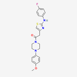 molecular formula C22H23FN4O2S B6557954 2-{2-[(4-fluorophenyl)amino]-1,3-thiazol-4-yl}-1-[4-(4-methoxyphenyl)piperazin-1-yl]ethan-1-one CAS No. 1040651-39-5