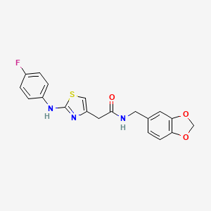 N-[(2H-1,3-benzodioxol-5-yl)methyl]-2-{2-[(4-fluorophenyl)amino]-1,3-thiazol-4-yl}acetamide