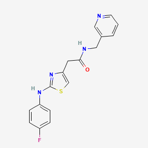 molecular formula C17H15FN4OS B6557971 2-{2-[(4-fluorophenyl)amino]-1,3-thiazol-4-yl}-N-[(pyridin-3-yl)methyl]acetamide CAS No. 1040651-83-9